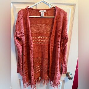 99 Jane Street Knit Cardigan - Terracotta Sz M.
